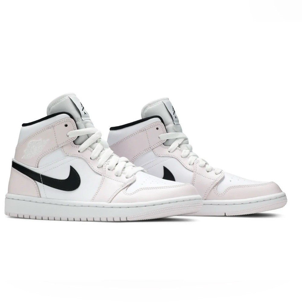Nike Women's Air Jordan 1 Mid Light Violet/Black-White Sneakers (Sz 10)